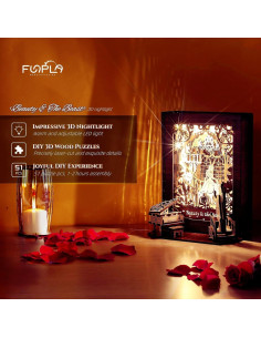 Rompecabezas 3D Lámpara Nocturna FUNPOLA La Bella y la Bestia 2