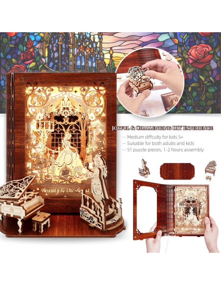 Rompecabezas 3D Lámpara Nocturna FUNPOLA La Bella y la Bestia