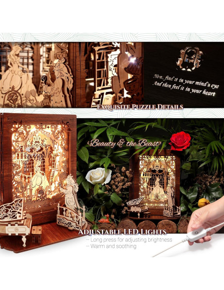 Rompecabezas 3D Lámpara Nocturna FUNPOLA La Bella y la Bestia