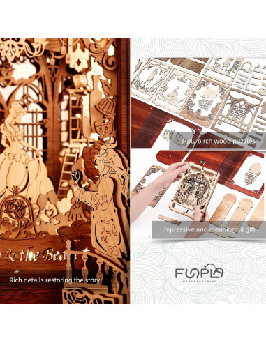 Rompecabezas 3D Lámpara Nocturna FUNPOLA La Bella y la Bestia