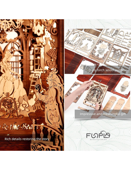 Rompecabezas 3D Lámpara Nocturna FUNPOLA La Bella y la Bestia