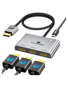 Divisor DisplayPort a 3 HDMI THANDBLE 4K@60Hz MST Hub