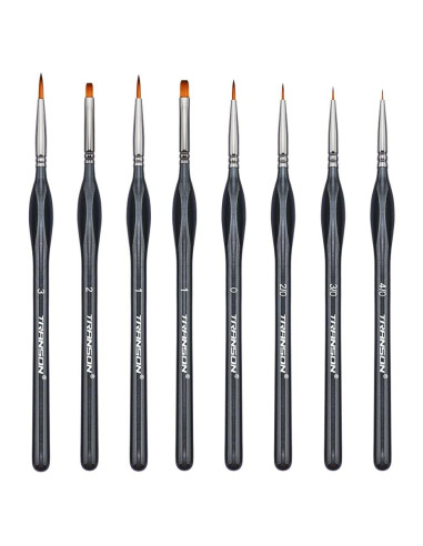 Juego de Pinceles de Detalle Fino Transon 8pcs Nylon