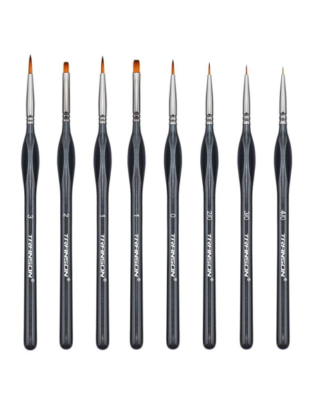 Juego de Pinceles de Detalle Fino Transon 8pcs Nylon