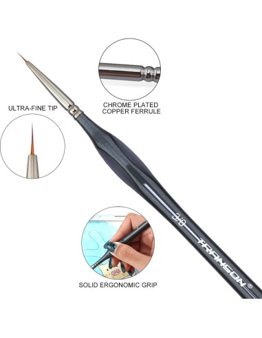 Juego de Pinceles de Detalle Fino Transon 8pcs Nylon