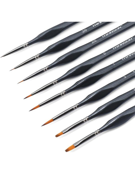 Juego de Pinceles de Detalle Fino Transon 8pcs Nylon