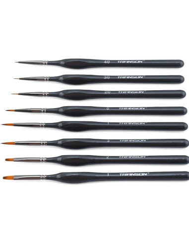 Juego de Pinceles de Detalle Fino Transon 8pcs Nylon