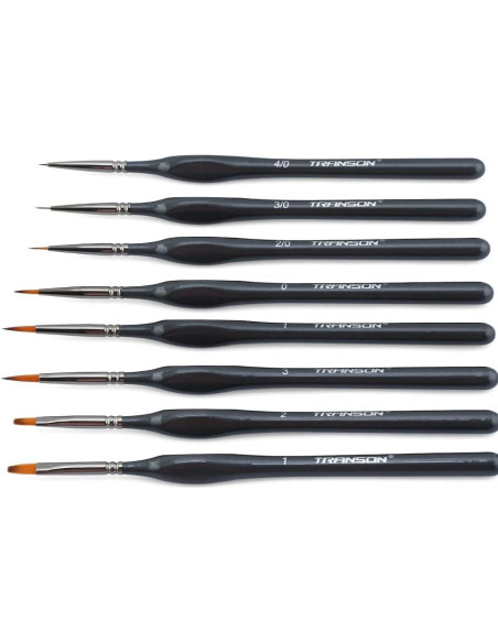 Juego de Pinceles de Detalle Fino Transon 8pcs Nylon