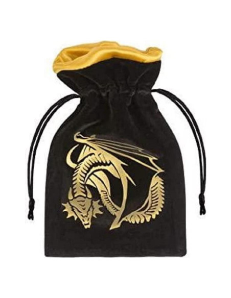 Bolsa de Dados Terciopelo Negro y Dorado Q-Workshop 10x1.3x15 cm