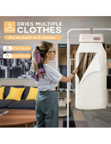 Secadora de Ropa Portátil Leburry LB-T06 - 9 Prendas, Compacta