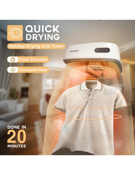 Secadora de Ropa Portátil Leburry LB-T06 - 9 Prendas, Compacta Secadora de Ropa Portátil Leburry LB-T06 - 9 Prendas, Compacta