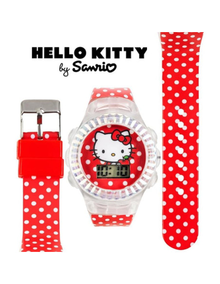 Reloj LCD Hello Kitty Accutime para Niñas - Correa Ajustable