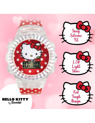 Reloj LCD Hello Kitty Accutime para Niñas - Correa Ajustable