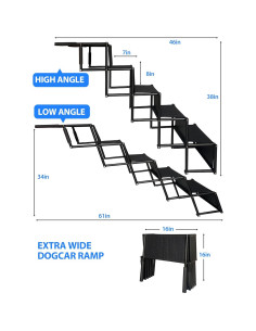 Escaleras Plegables para Perros NRYDEPET 5 Pasos Antideslizantes 2