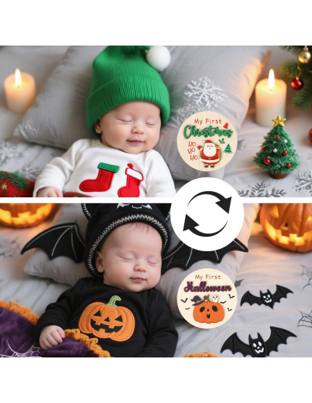 Carteles de Hitos Mensuales para Bebés de Madera - 11PCS Carteles de Hitos Mensuales para Bebés de Madera - 11PCS