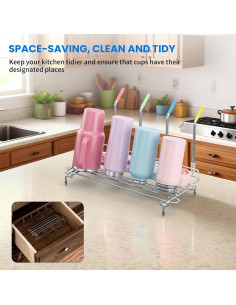 Organizador de Secado de Botellas Plegable Chilinii Acero Inoxidable 2