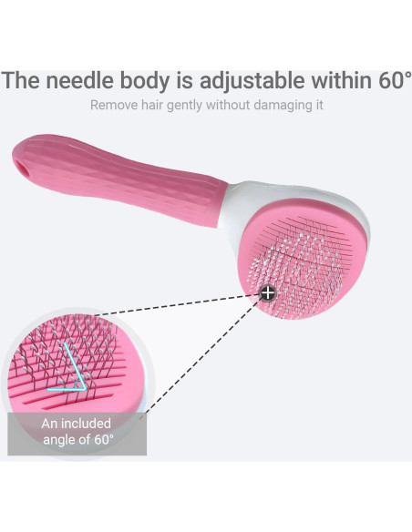 Cepillo Autolimpiante Treasurecove para Gatos y Perros - Rosa