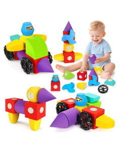 15 PCS Bloques de Espuma Magnéticos para Niños 3+ Años