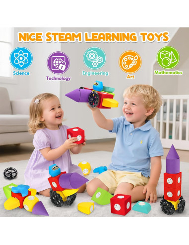 15 PCS Bloques de Espuma Magnéticos para Niños 3+ Años