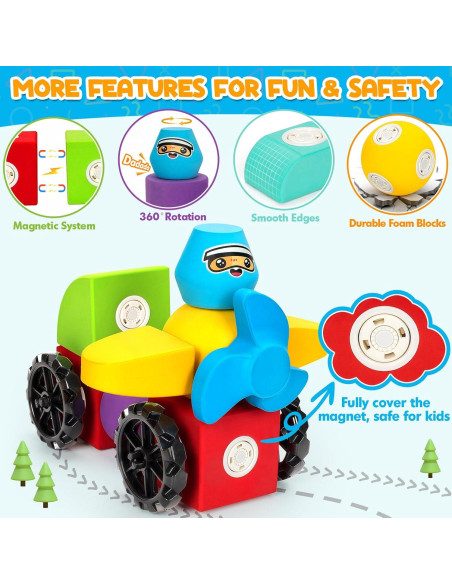 15 PCS Bloques de Espuma Magnéticos para Niños 3+ Años 15 PCS Bloques de Espuma Magnéticos para Niños 3+ Años