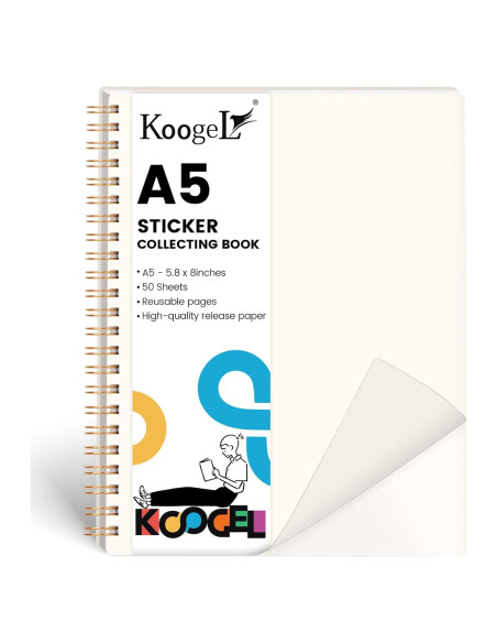 Libro de Pegatinas Koogel A5 50 Hojas Papel Liberación
