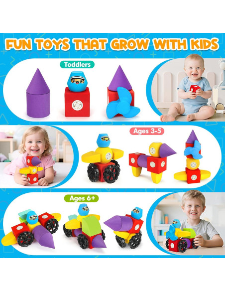 15 PCS Bloques de Espuma Magnéticos para Niños 3+ Años 15 PCS Bloques de Espuma Magnéticos para Niños 3+ Años