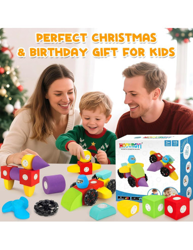 15 PCS Bloques de Espuma Magnéticos para Niños 3+ Años