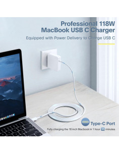 Cargador USB C 118W Azacvb para MacBook Pro y Air 2
