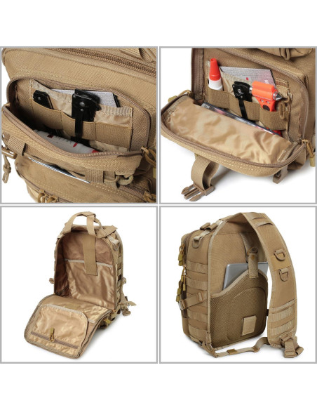 Mochila Bandolera Táctica Lemubeane EDC 28L Negro