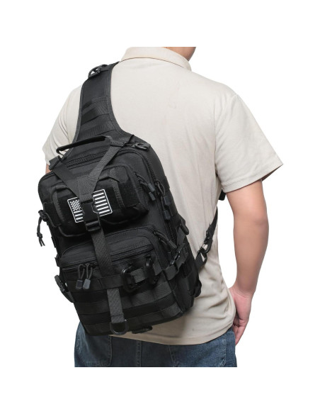 Mochila Bandolera Táctica Lemubeane EDC 28L Negro