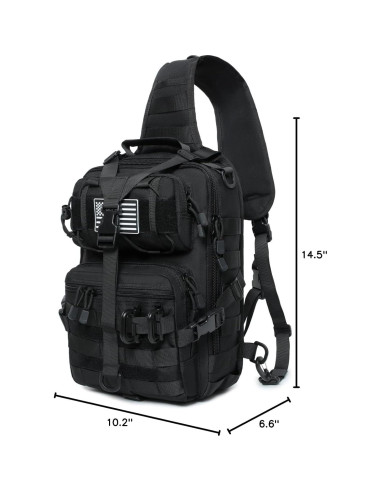Mochila Bandolera Táctica Lemubeane EDC 28L Negro