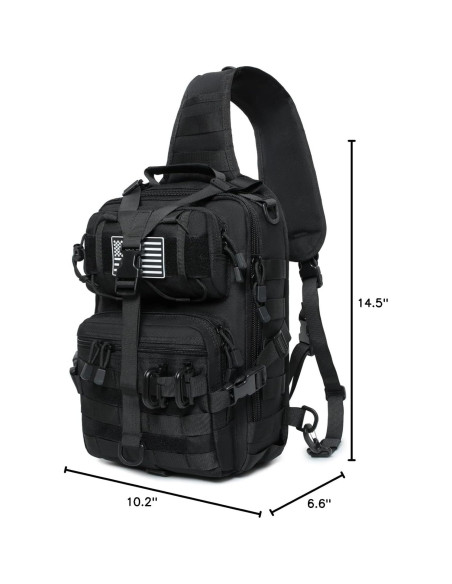 Mochila Bandolera Táctica Lemubeane EDC 28L Negro