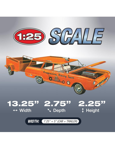 Modelo AMT 1963 Chevy II Station Wagon 1:25 con Remolque