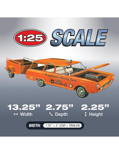 Modelo AMT 1963 Chevy II Station Wagon 1:25 con Remolque