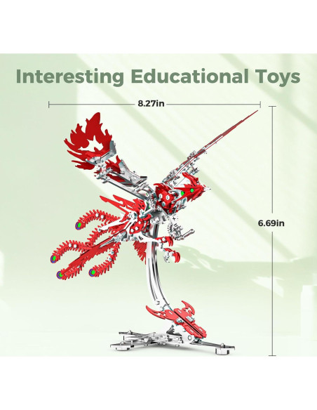 Rompecabezas 3D de Metal LONGPIN Fénix Rojo DIY 24 cm Rompecabezas 3D de Metal LONGPIN Fénix Rojo DIY 24 cm