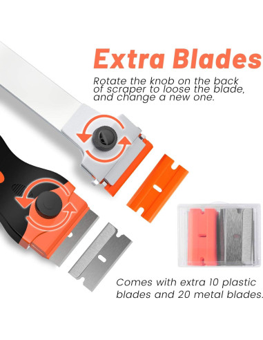 Raspador de Cuchilla DEKEones 2 PCS con 30 Cuchillas