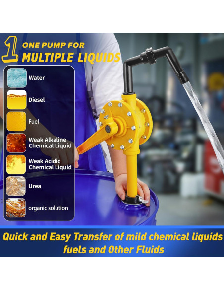 Bomba de Tambor Manual TALFIT 55 Galones 10 GPM Químicos