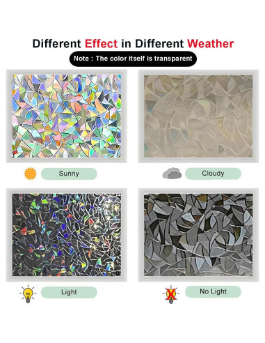 Película de Privacidad Arcoíris ZHMRROAD 44.5x200 cm PVC