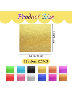 120 Hojas de Foil Colorido Xthrotsenk 8x8.5 cm para Manualidades 2