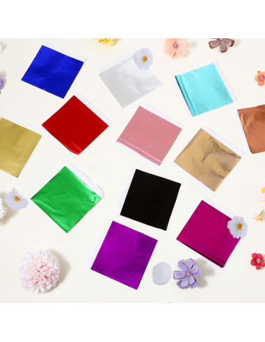 120 Hojas de Foil Colorido Xthrotsenk 8x8.5 cm para Manualidades