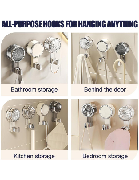 Ganchos de Ventosa Coastacloud 2 Piezas Alta Resistencia