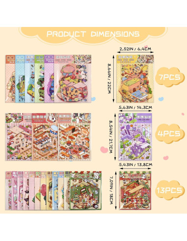 24 Sets de Pegatinas 3D DIY Aifong para Alivio de Estrés