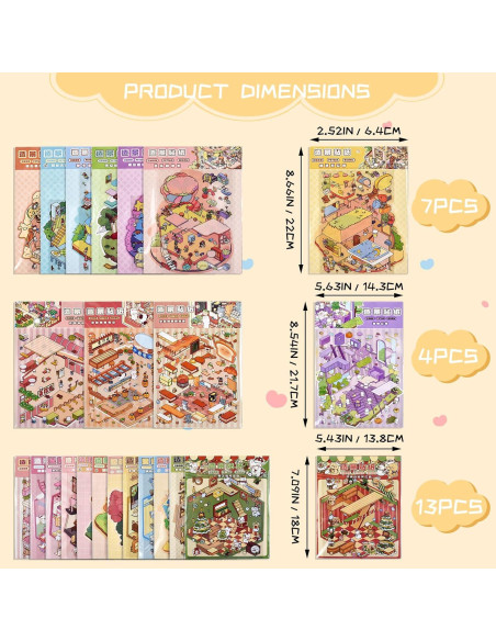 24 Sets de Pegatinas 3D DIY Aifong para Alivio de Estrés