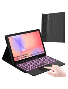 Funda de Teclado Retroiluminado DOMEUN para Samsung Tab S10 Lite/S9 FE