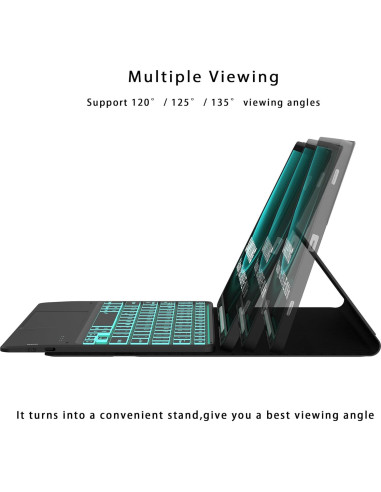 Funda de Teclado Retroiluminado DOMEUN para Samsung Tab S10 Lite/S9 FE