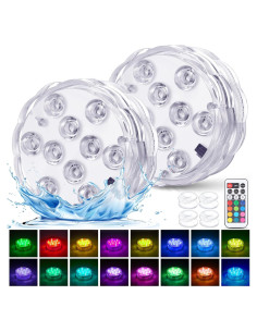 Luces LED Submarinas YiaMia - 2 PCS RGB a Batería con Control Remoto
