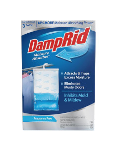 DampRid Absorbente de Humedad Colgante Sin Fragancia 3 Pzas