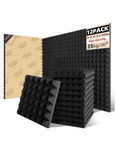 Paneles Acústicos Autoadhesivos Earppie 12PCS 30x30cm Negro