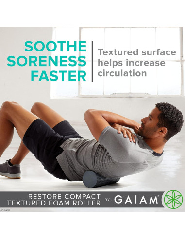 Rodillo de espuma Gaiam Restore 30.5 cm para masaje muscular