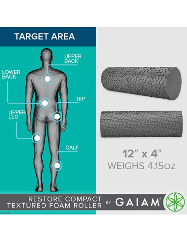 Rodillo de espuma Gaiam Restore 30.5 cm para masaje muscular